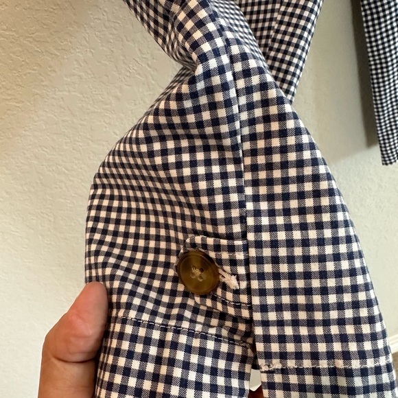 Talbots Capris Cropped Pants Womens 8 Blue Check Pockets Coastal Grandma - Picture 3 of 10